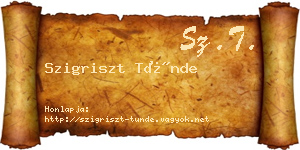 Szigriszt Tünde névjegykártya